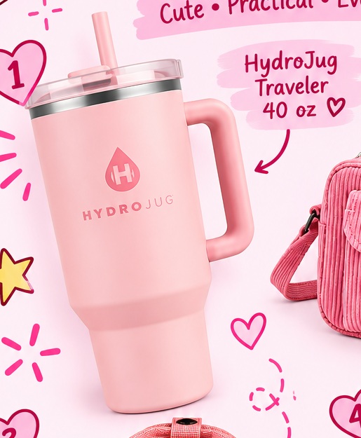 HydroJug Traveler 40oz Pink Sand