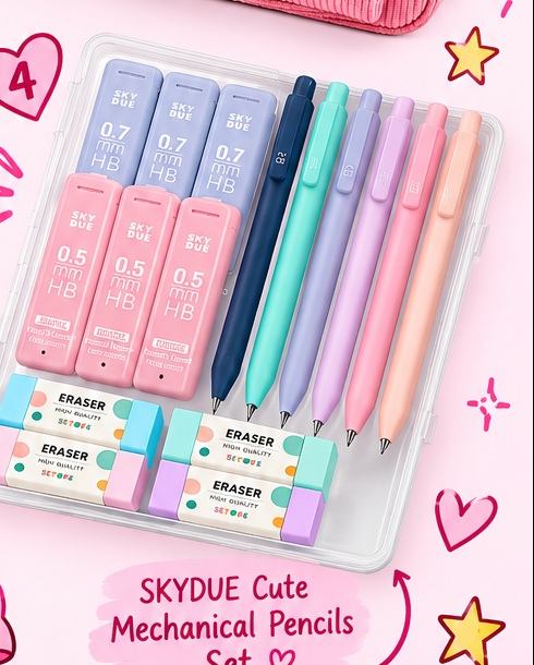 SKYDUE Cute Mechanical Pencils Set